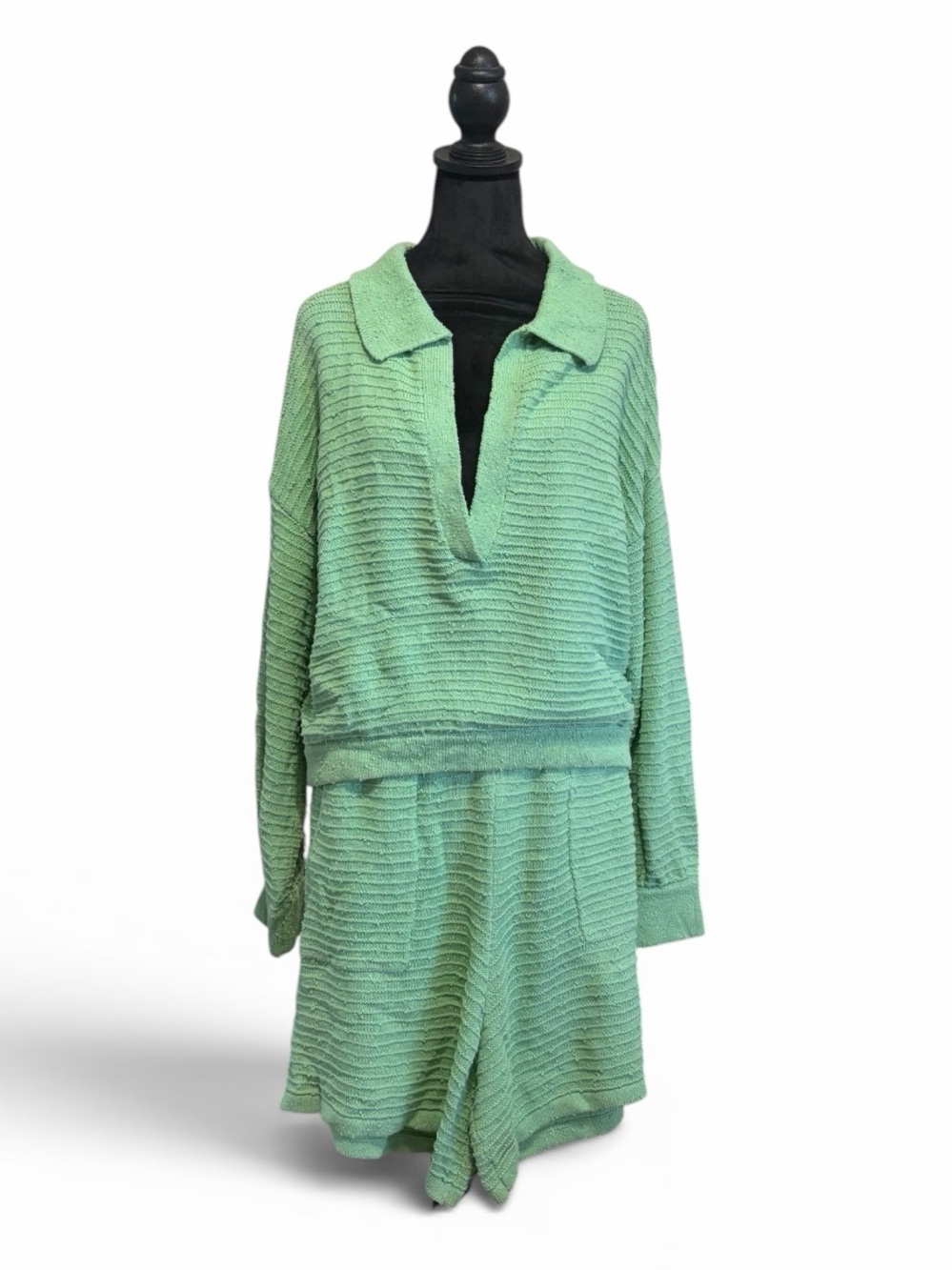 Carter Sweater Set Cozy Knit Two-Piece Lounge Set in Mint Green,  NWT - Picture 6 of 9
